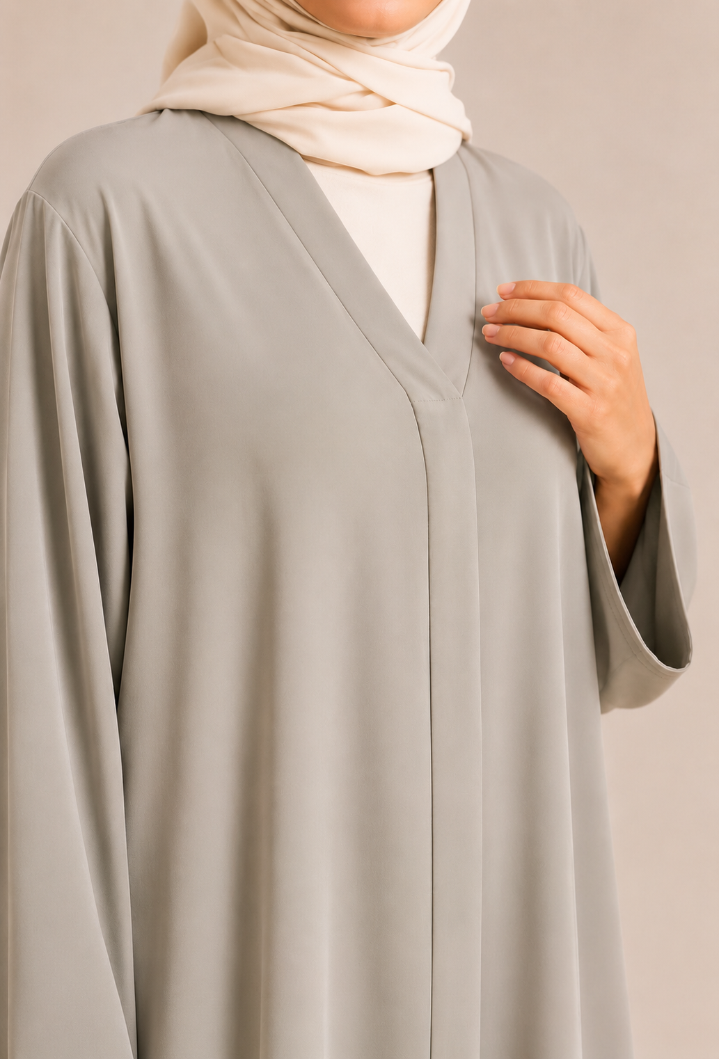Light grey Nejma abaya