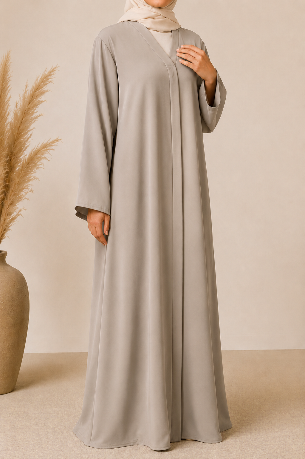 Light grey Nejma abaya