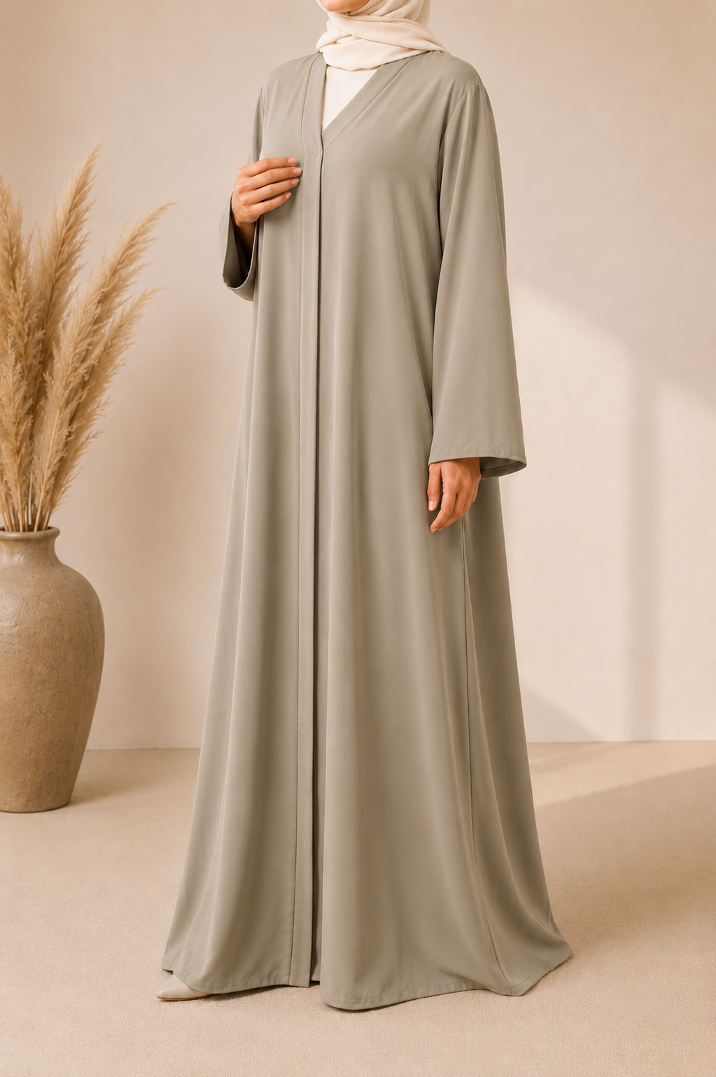 Light grey Nejma abaya